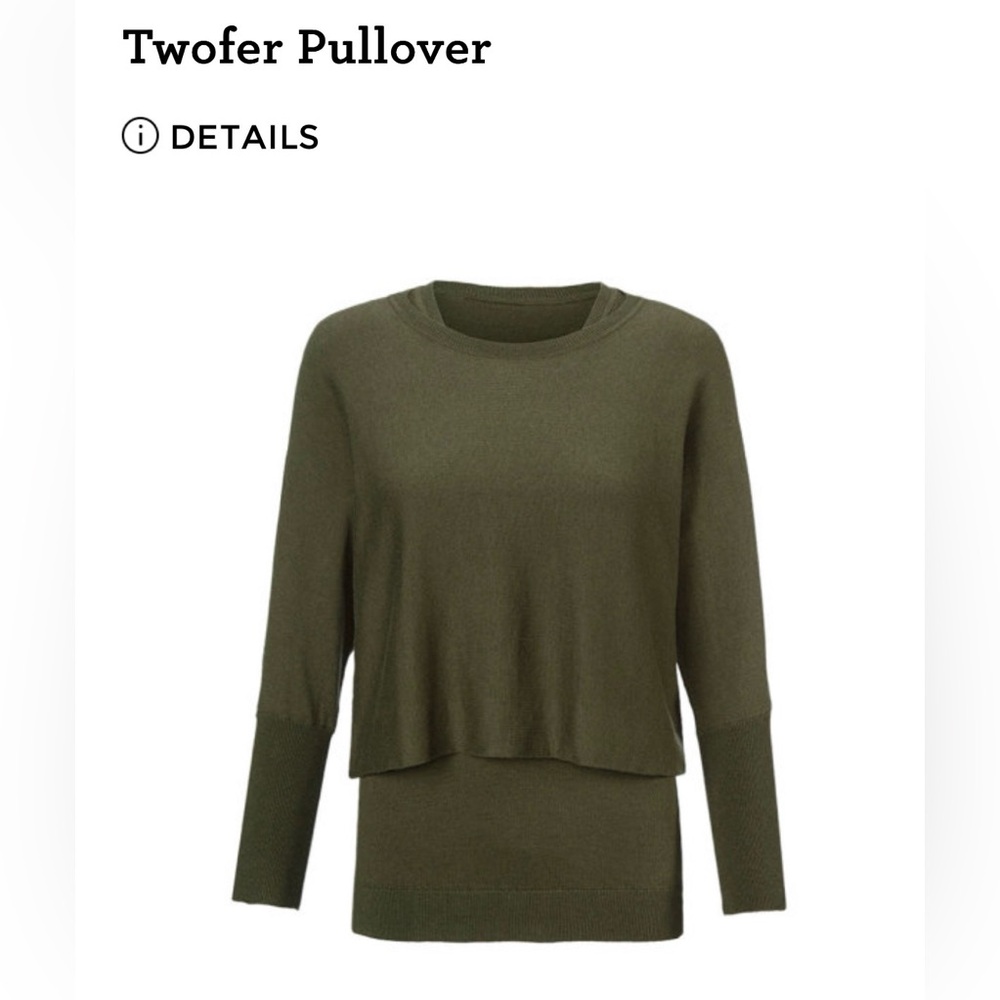 CAbi Moss Green Twofer Pullover Sweater